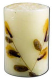 Auroshikha Cylindrical (1-3\/4 in x 2-3\/4 in)(4.6 cm) Flower Candles Geranium