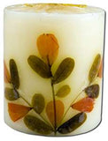 Auroshikha 3 in Pillar (2-3\/4 in x 3 in) Flower Candles Ylang Ylang