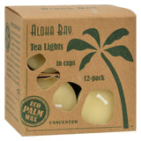 Aloha Bay Palm Wax Tea Lights with Aluminum Holder Cream 12 Candles