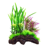 Underwater Treasures Ceramic Driftwood with Plant - A