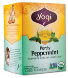 Yogi Tea Ancient Healing Formula Tea Purely Peppermint Caffeine Free Organic NON-GMO 16 ct