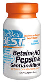 Doctors Best Betaine HCl Pepsin/Gentian Bitters 120 CAP