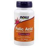 NOW Foods Folic Acid 800mcg w/Vitamin B-12 250 Tablets