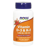 NOW Foods Vitamin D-3 & K-2 120 Capsules