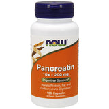 NOW Foods Pancreatin 10X-200mg 100 Capsules