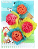 AE Cage Company Nibbles Bon Bon Loofah Chew Toys Assorted Colors - 4 count