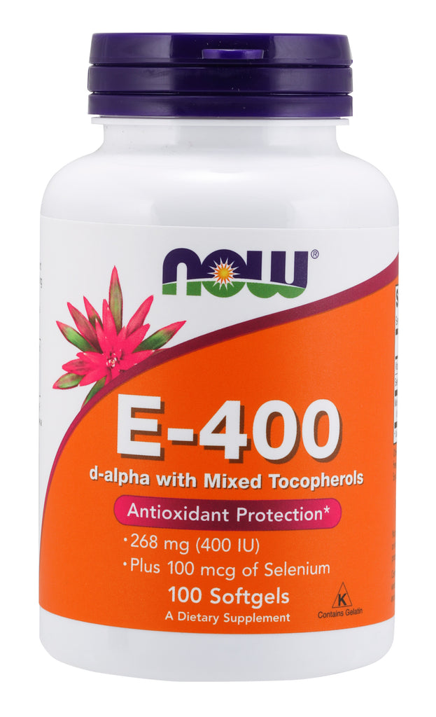 Now Supplements Vitamin E-400 With Mixed Tocopherols Softgels, 100 Softgels