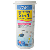 API 5 in 1 Aquarium Test Strips for Freshwater and Saltwater Aquariums - 25 count