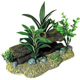 Blue Ribbon Exotic Environments Log Cavern Jungle Floral Aquarium Ornament