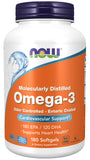 Now Supplements Omega-3 Molecularly Distilled And Enteric Coated, 180 Softgels