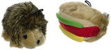 PetMate Booda Zoobilee Hedgehog and Hotdog Plush Dog Toy 3.5" Small
