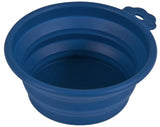 Petmate Round Silicone Travel Pet Bowl Blue - Small