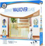 Four Paws Smart Walkover Wood Safety Gate with Pet Door