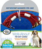 Four Paws Walk About Tie Out Cable Medium Weight for Dogs - 20' long