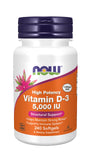 Now Supplements Vitamin D-3, 5000 IU, 240 Softgels