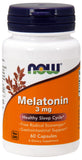 Now Supplements Melatonin 3-Mg, 60 Veg Capsules