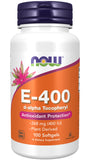 Now Supplements Vitamin E-400, D-Alpha Tocopheryl, 100 Softgels