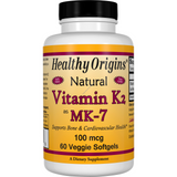 Healthy Origins Vitamin K2 Natural as Mk-7 100 mcg 60 Vegetarian Softgels
