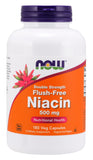 Now Supplements Niacin 500 Mg Double Strength Flush Free, 180 Veg Capsules