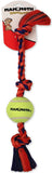Mammoth Pet Flossy Chews Color 3 Knot Tug with Tennis Ball Mini Assorted Colors