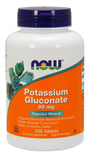 Now Supplements Potassium Gluconate 99 Mg Vegetarian, 250 Tablets