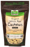 Now Natural Foods Cashews Organic Whole Raw And Unsalted, 10 oz.