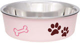 Loving Pets Light Pink Stainless Steel Dish With Rubber Base - Small