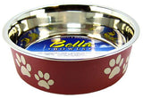 Loving Pets Merlot Stainless Steel Dish With Rubber Base - Small