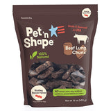 Pet n Shape Natural Beef Lung Chunx Dog Treats Sizzling Bacon Flavor - 1 lb