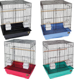 Prevue Square Top Bird Cage Assorted Colors - Medium - 4 count