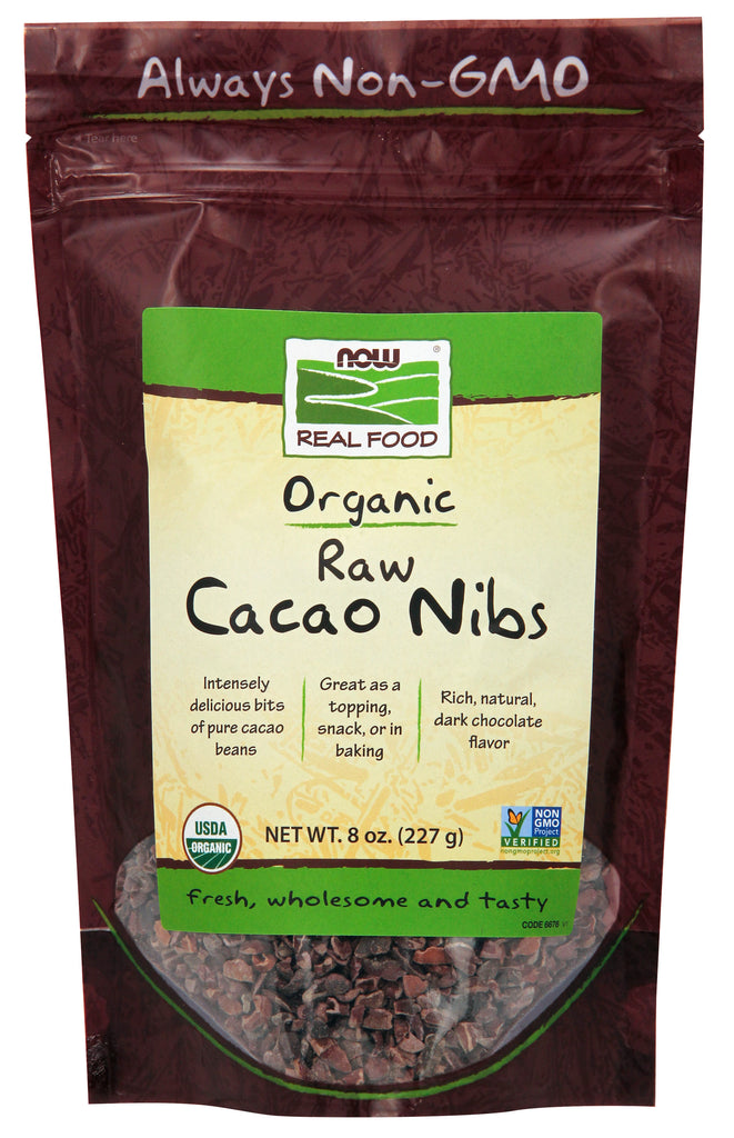Now Natural Foods Cacao Nibs Organic And Raw, 8 oz.