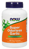 Now Supplements Super Odorless Garlic, 180 Veg Capsules