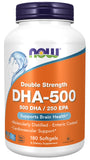 Now Supplements DHA-500 Double Strength, 180 Softgels