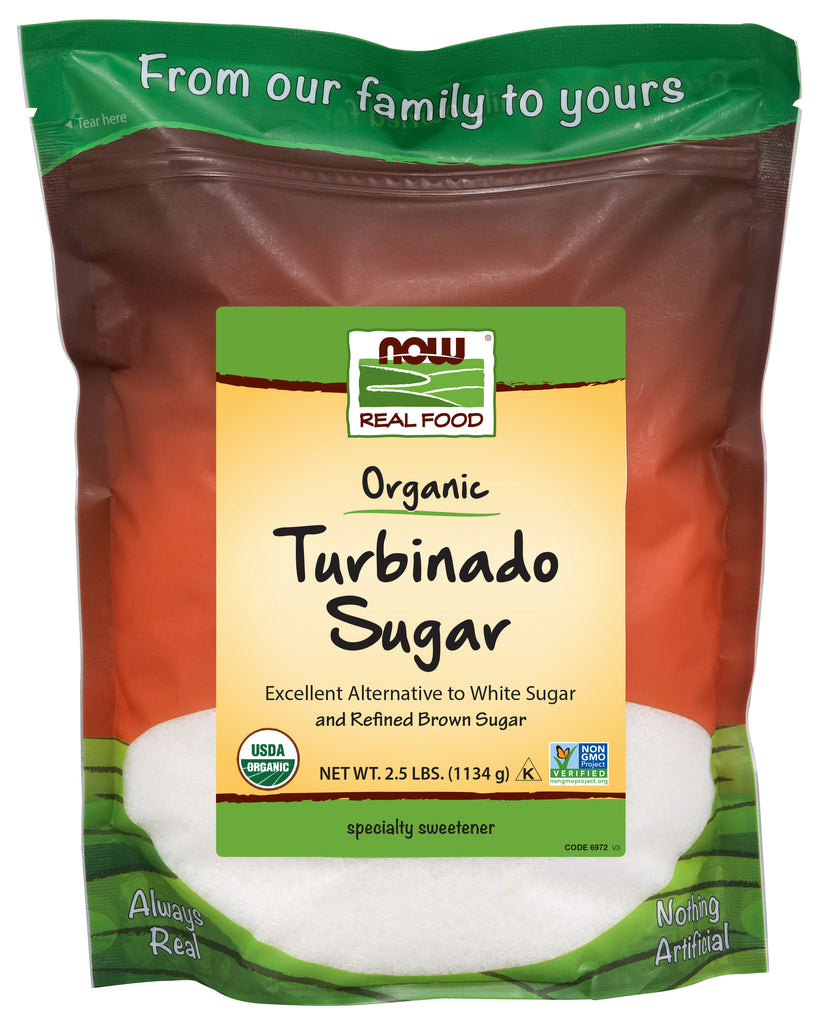 Now Natural Foods Turbinado Sugar Organic, 2.5 lbs.