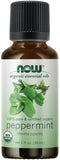 Now Essential Oils Peppermint Oil Certified Organic, 1 oz.