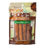 Pork Chomps Premium Roasted Rawhide-Free Porkskin Twists Large - 4 count
