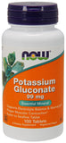 Now Supplements Potassium Gluconate 99 Mg Vegetarian, 100 Tablets