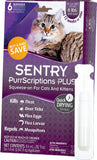 Sentry PurrScriptions Plus Squeeze-On Flea and Tick Control for Large Cats and Kittens - 6 count