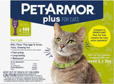 PetArmor Plus Flea and Tick Treatment for Cats (Over 1.5 Pounds) - 3 count