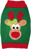 Fashion Pet Green Reindeer Dog Sweater - X-Small