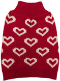 Fashion Pet All Over Hearts Dog Sweater Red - X-Small