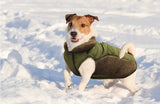 Fashion Pet Sweater Trim Puffy Dog Coat Olive - Small