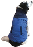 Fashion Pet Reversible Color Block Puffer Dog Jacket Blue - Medium