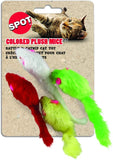 Spot Colored Plush Mice Cat Toy - 4 count