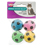 Spot Sponge Soccer Balls Cat Toy - 4 count