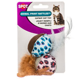 Spot Animal Print Rattle with Catnip Cat Toy - 2 count