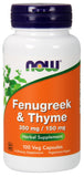 Now Supplements Fenugreek And Thyme 350 Mg, 150 Mg, 100 Veg Capsules
