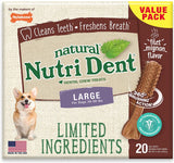 Nylabone Natural Nutri Dent Filet Mignon Limited Ingredients Large Dog Chews - 20 count