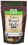 Now Natural Foods Brazil Nuts Organic Whole Raw And Unsalted, 10 oz.