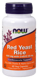 Now Supplements Red Yeast Rice 600 Mg With CoQ10, 30 Mg, 60 Veg Capsules